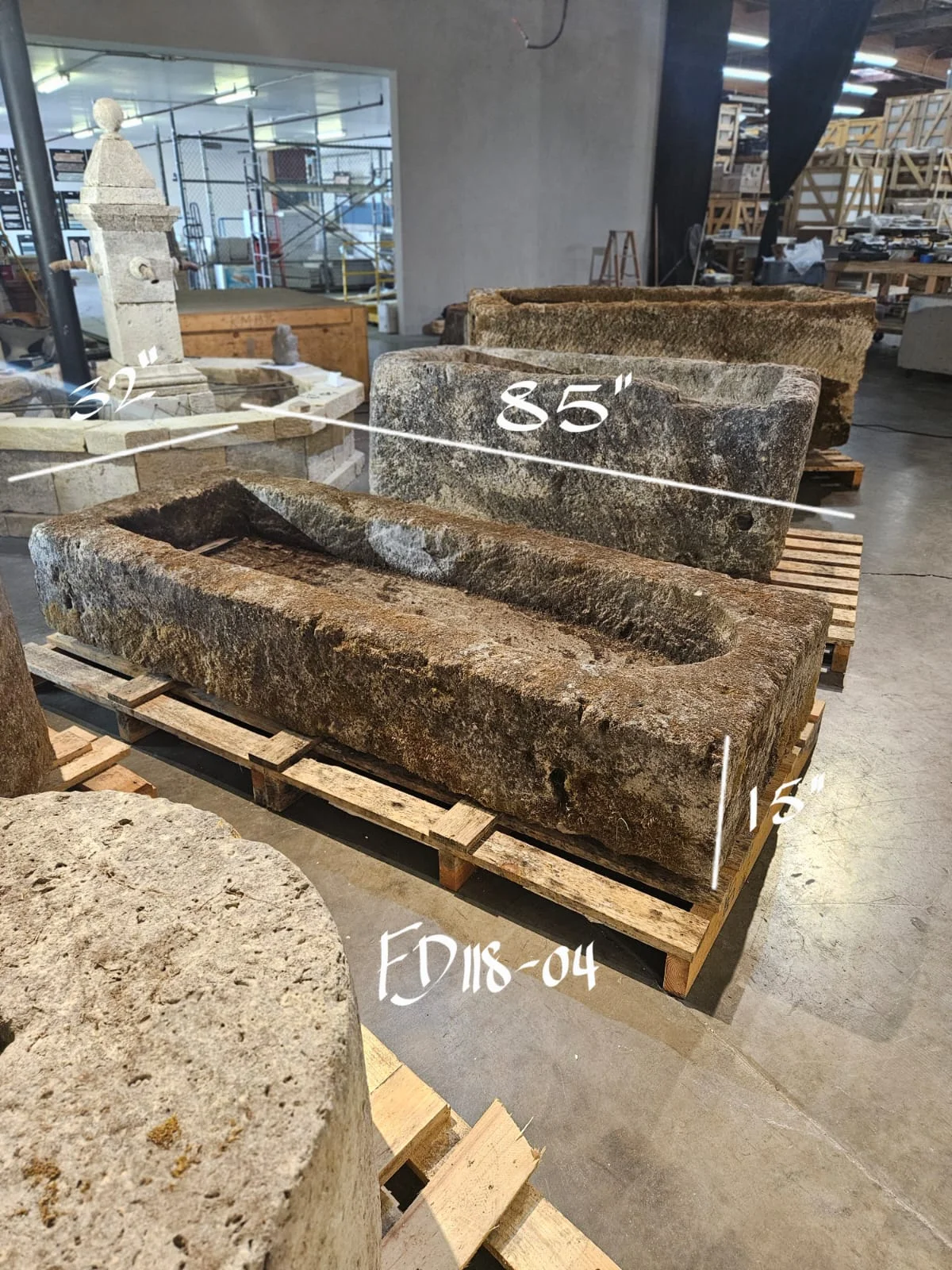 French Antique 19th Century Limestone Trough - Image 7